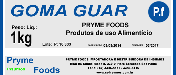 Goma Guar por Kg Quilo Insumos Para Alimentos Fracionados por Quilos e Gramas