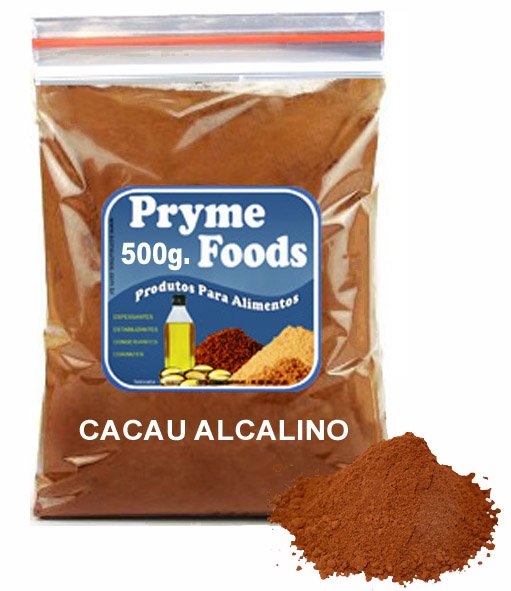 CACAU EM PO ALCALINO 500 Gramas Materia Prima Cacau em po Alcalino