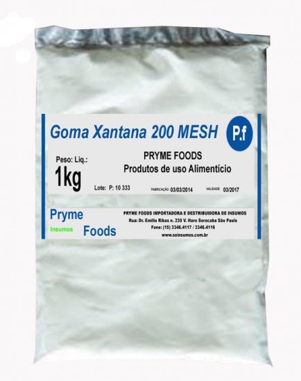 Goma Xantana 200 MESH 1 Kg Quilo Insumos Para Alimentos Fracionados por Quilos e Gramas