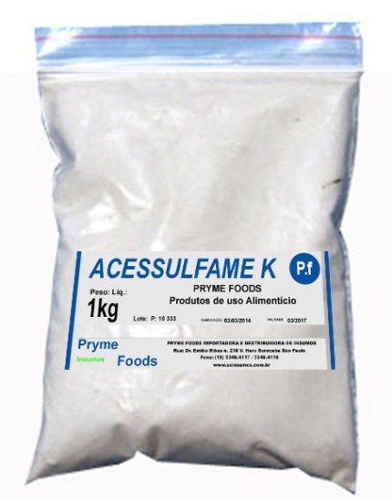 ACESSULFAME  K 1 kg Quilo Materia Prima Insumos para alimentos fracionados por Kg ou Gramas