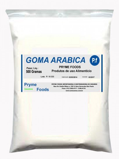 Goma Arabica 500 Gramas Insumos Para Alimentos Fracionados por Quilos e Gramas