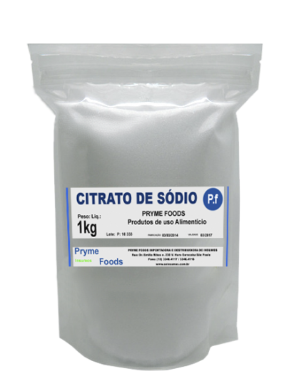 CITRATO DE SODIO 1 kg Citrato de sodio fracionado por quilo Conservante e estabilizante