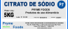 CITRATO DE SODIO 5 kg Citrato de sodio fracionado por quilo Conservante e estabilizante