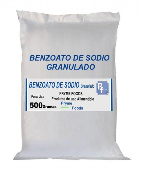 BENZOATO DE SODIO GRANULADO 500 Gramas Conservante bactericida e fungicida